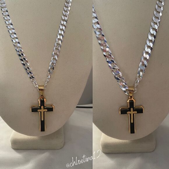 18” Men’s Solid 925 Sterling Silver Cuban Chain - Picture 5 of 7